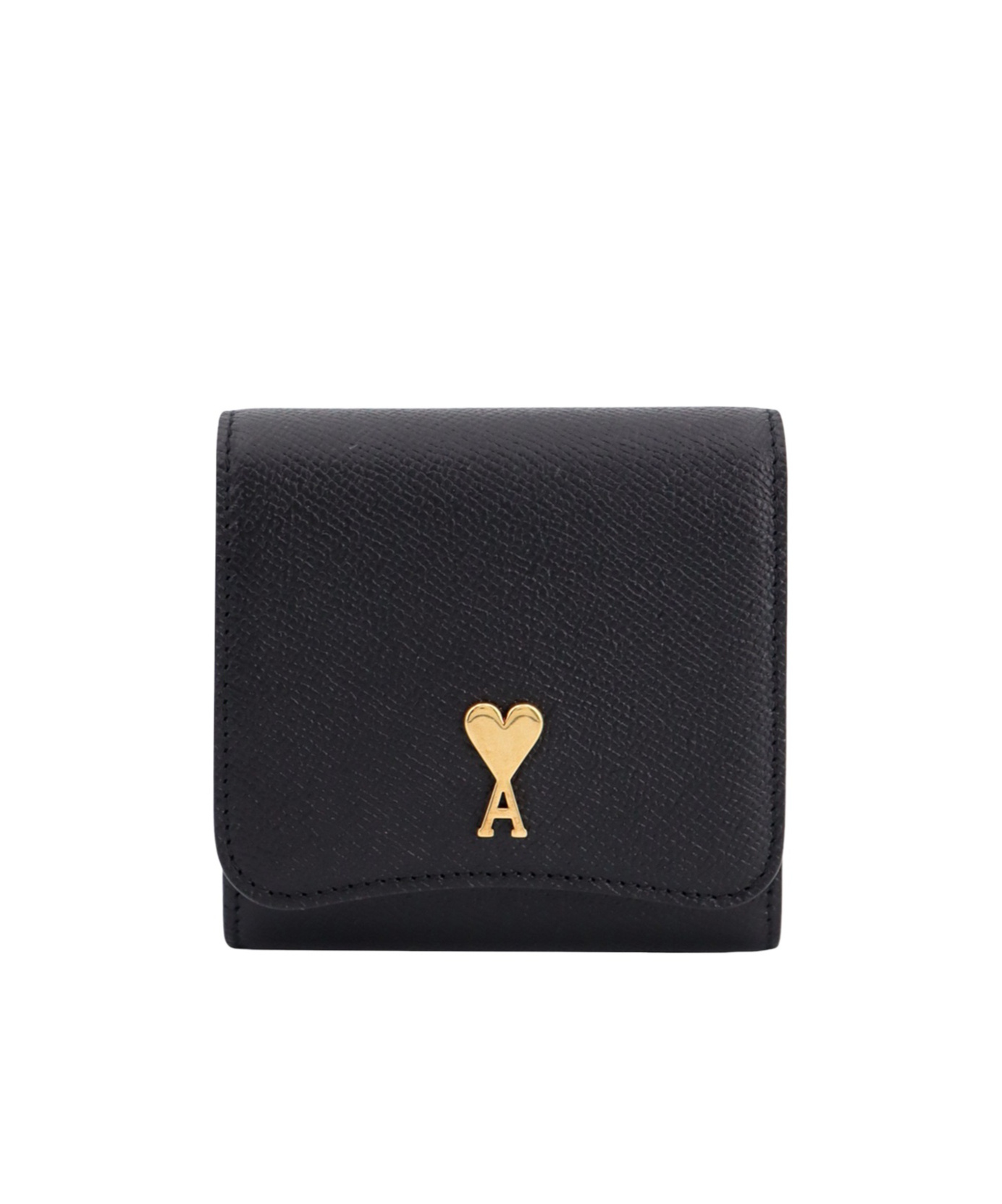 Ami Alexandre Mattiussi Ami Logo Plaque Tri-fold Wallet In Black