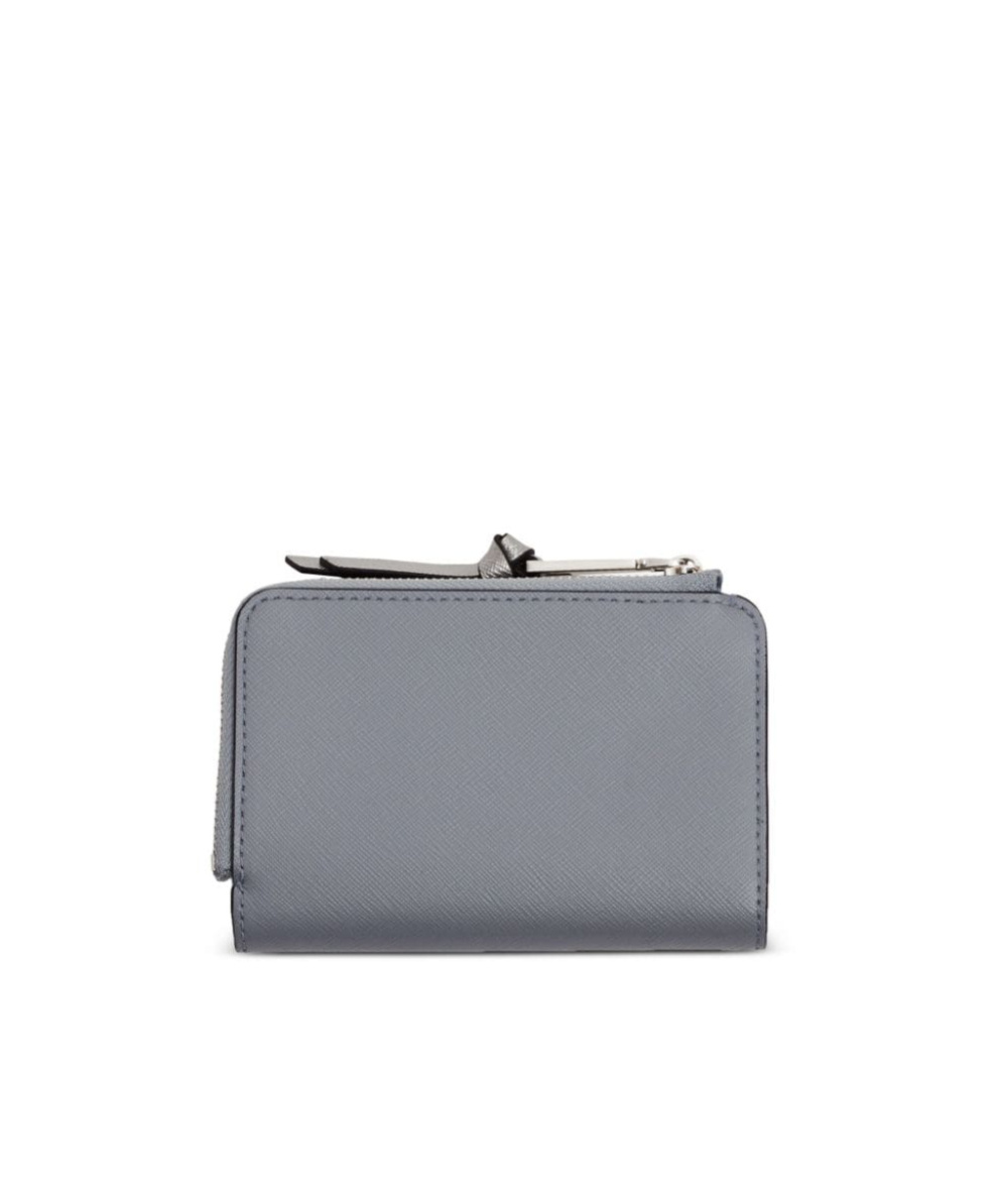 Marc Jacobs Logo-plaque Leather Wallet In Gray