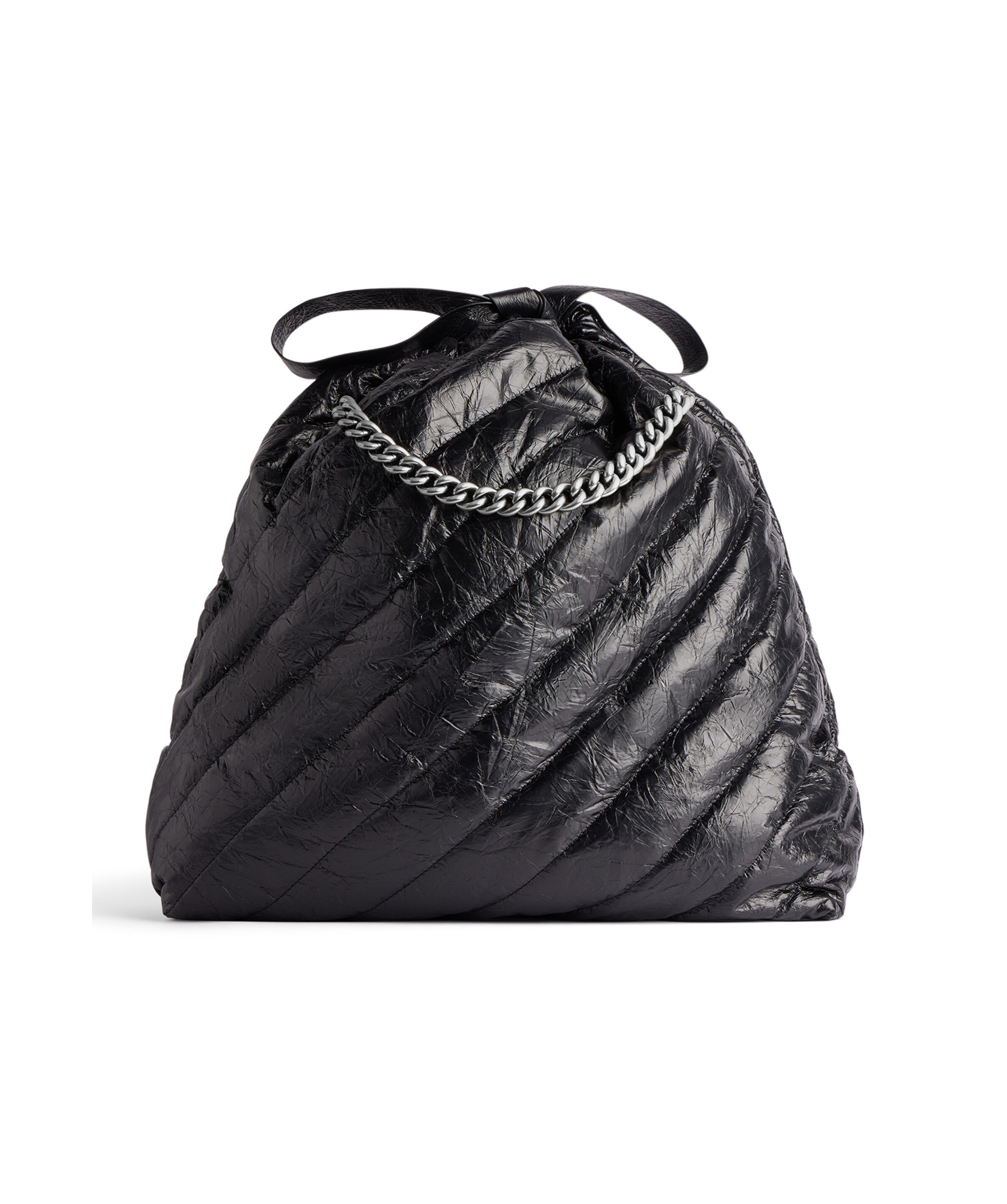 Balenciaga Women's Crush Small Tote Bag Quilted In Black In Black