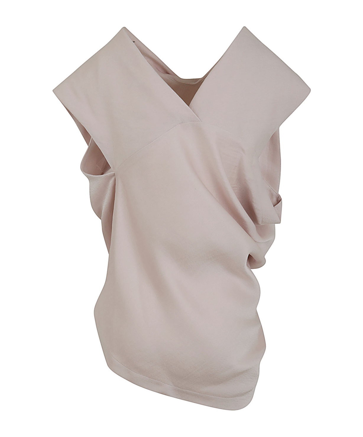 Shop Issey Miyake Enveloping Draped Top In Nude