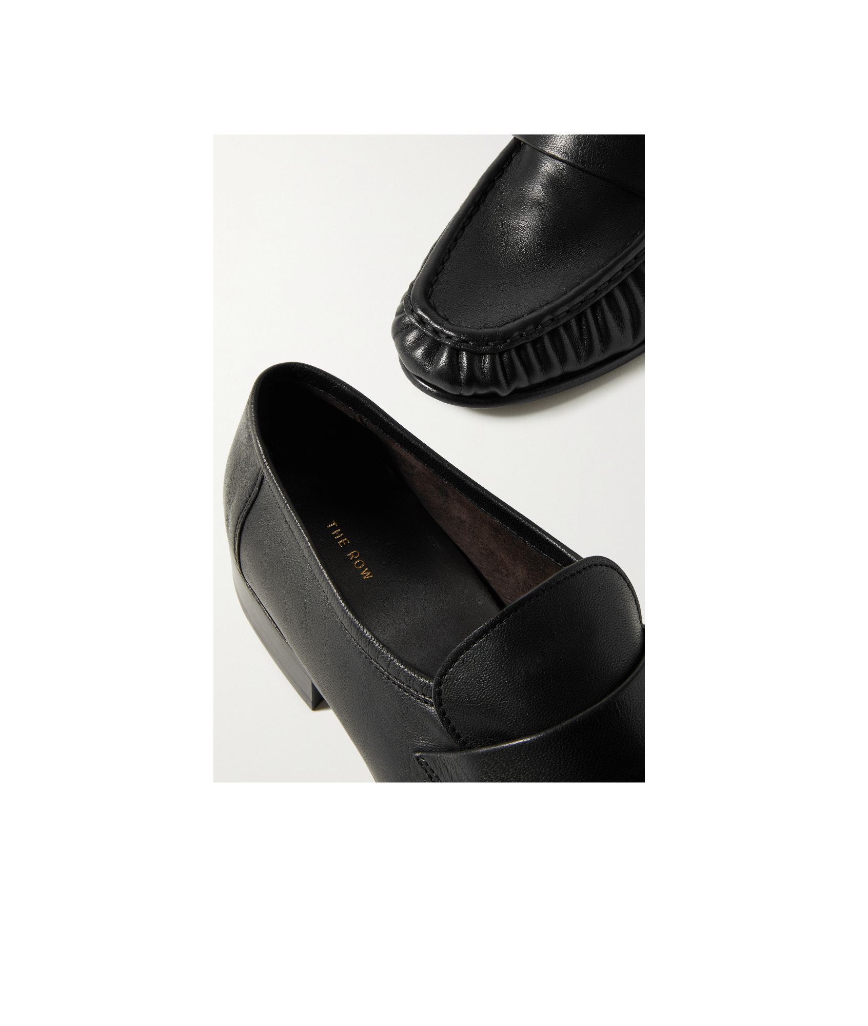 The Row Pleated Loafers In Black
