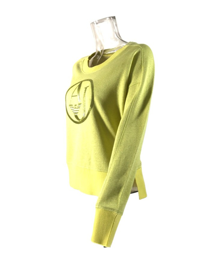 Armani Jeans Round-neck Long-sleeved Sweater In Green