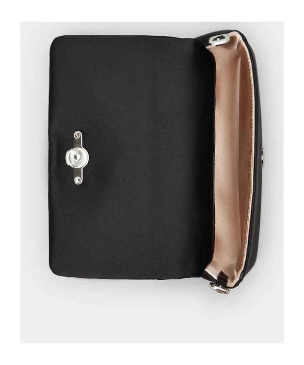 Roger Vivier Magnetic Button Opening And Closing Clutch In Black