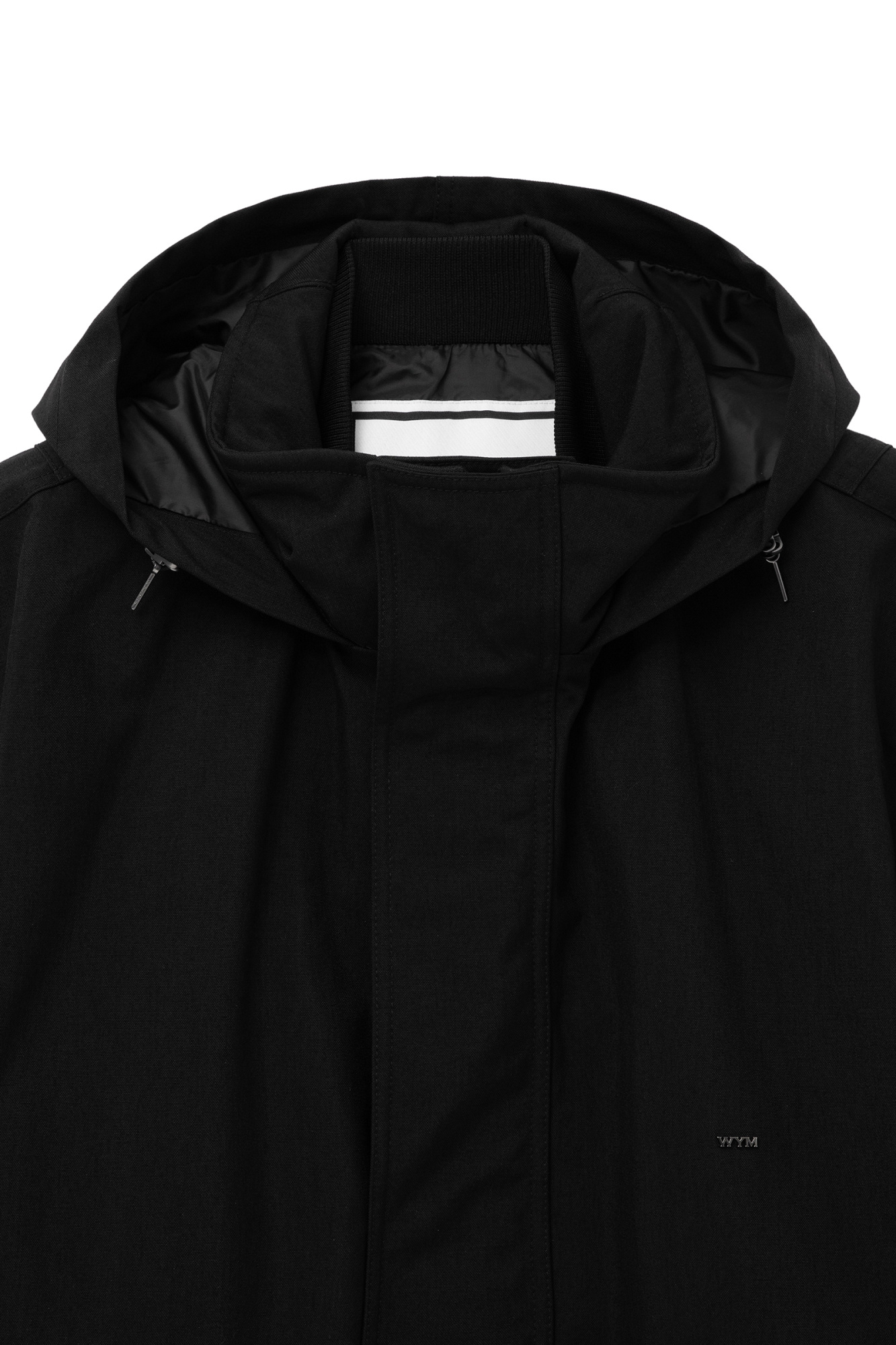 Wooyoungmi Long Casual Jacket With Hat In Black