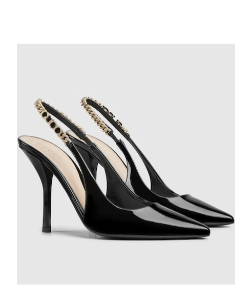 Shop Gucci Signoria Slingback Pump In Black