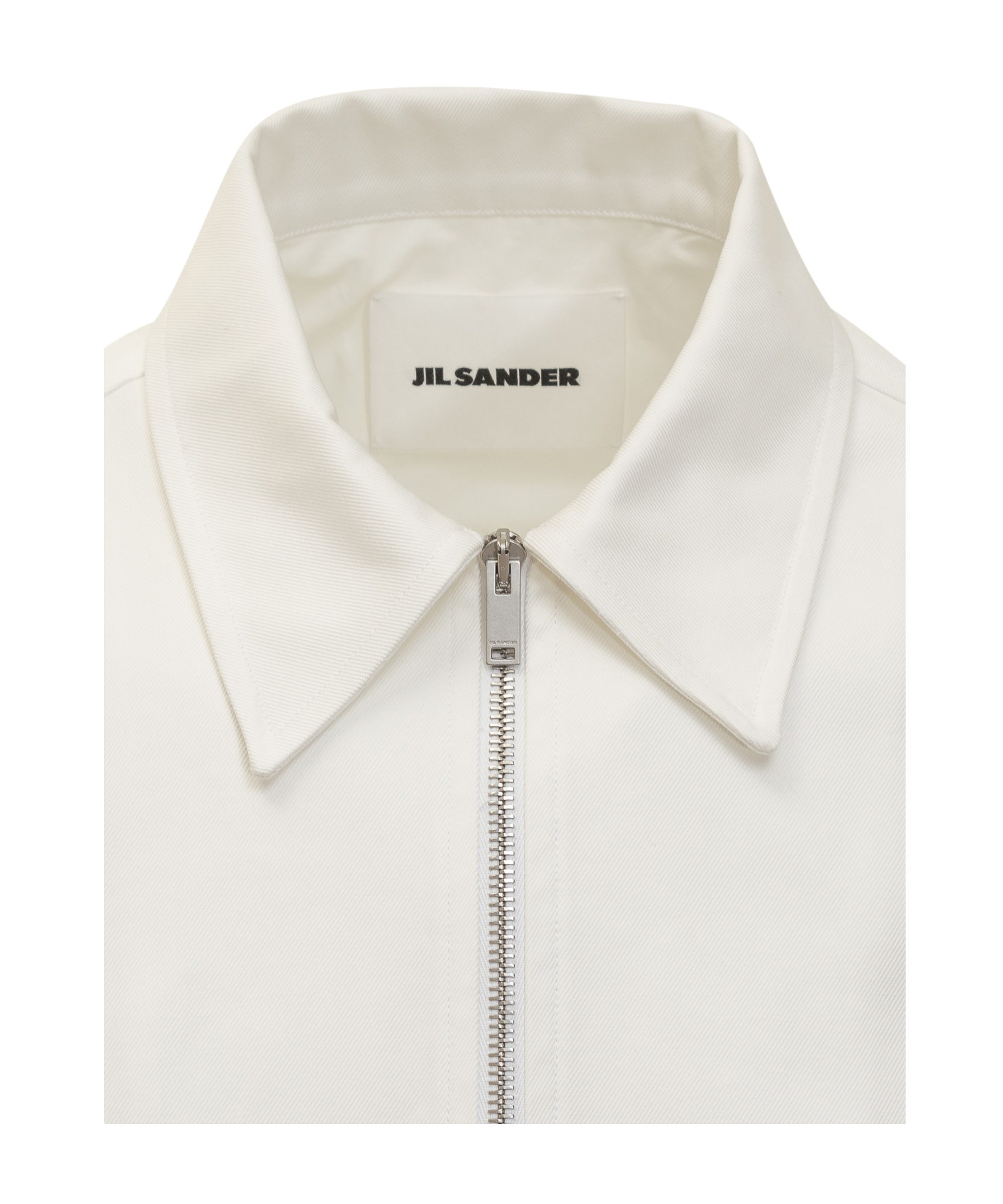 Jil Sander Zippered Shirt With Buttoned Cuffs In White
