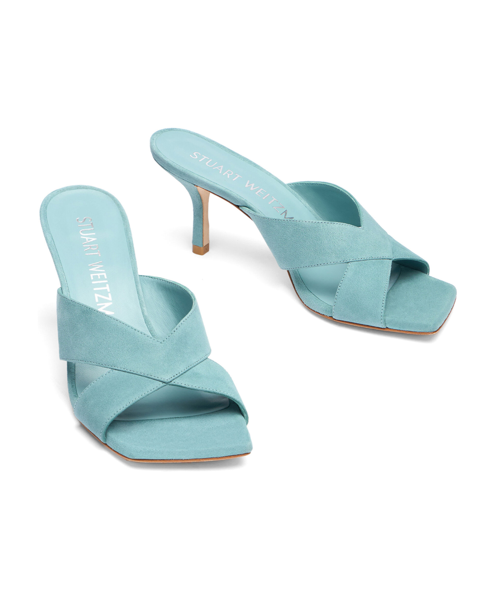 Stuart Weitzman Carmen 75mm Mules In Blue