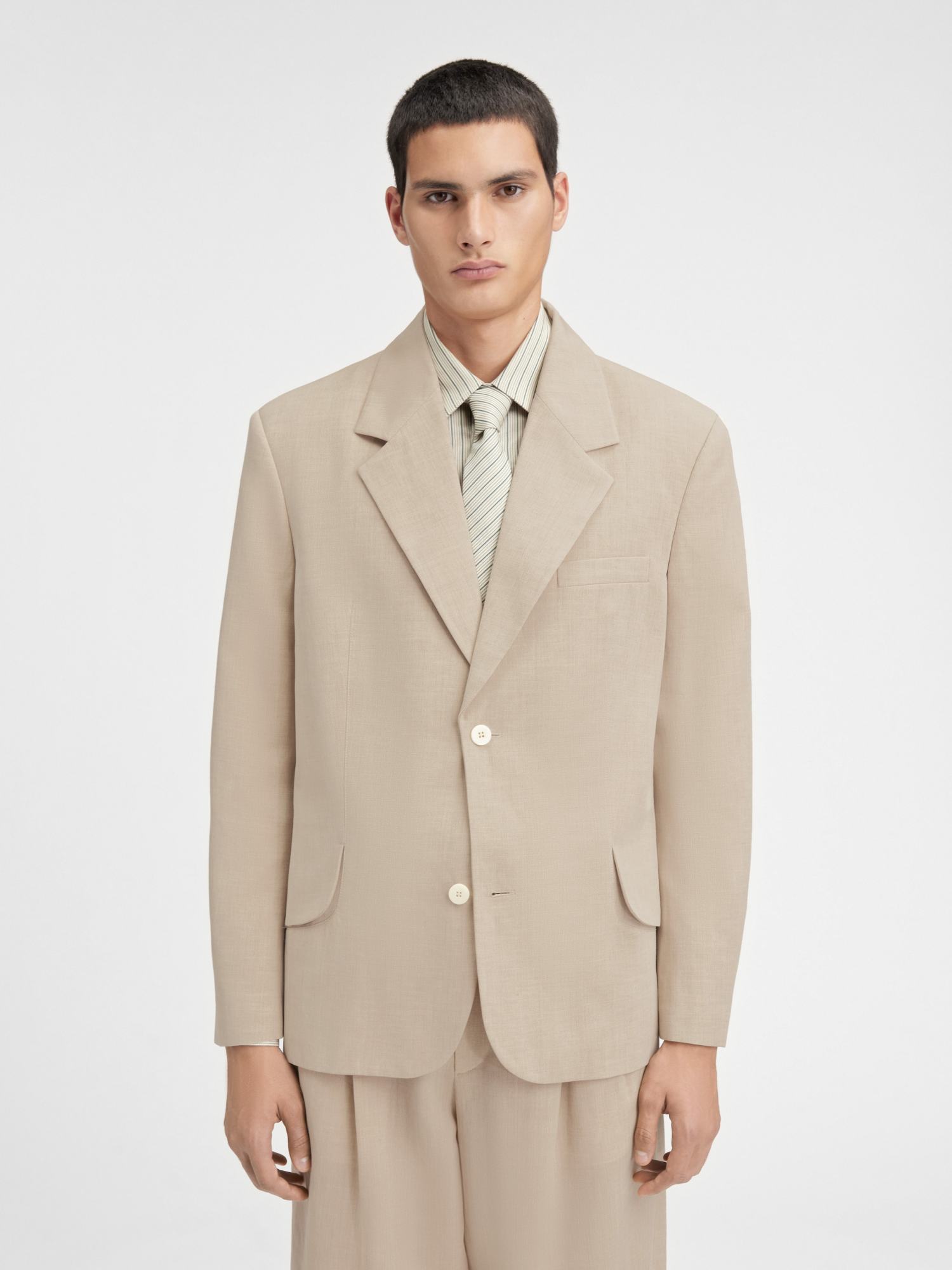 Jacquemus Button-up Jacket In Nude