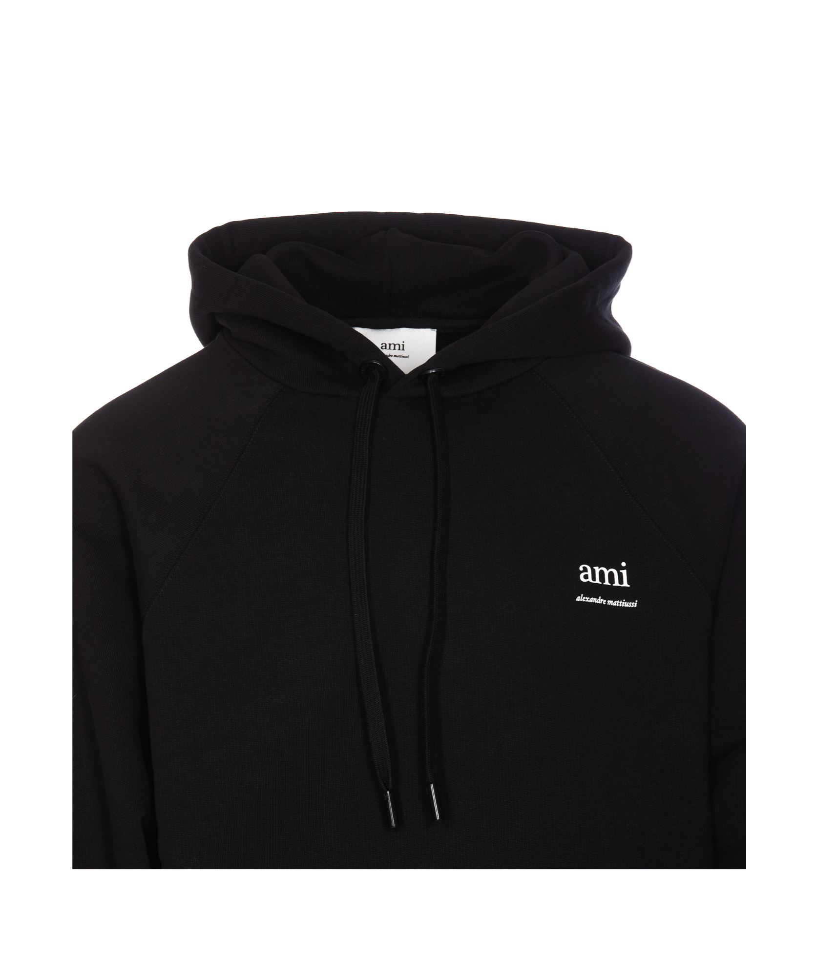 AMI ALEXANDRE MATTIUSSI AMI LOGO PRINTED DRAWSTRING HOODIE
