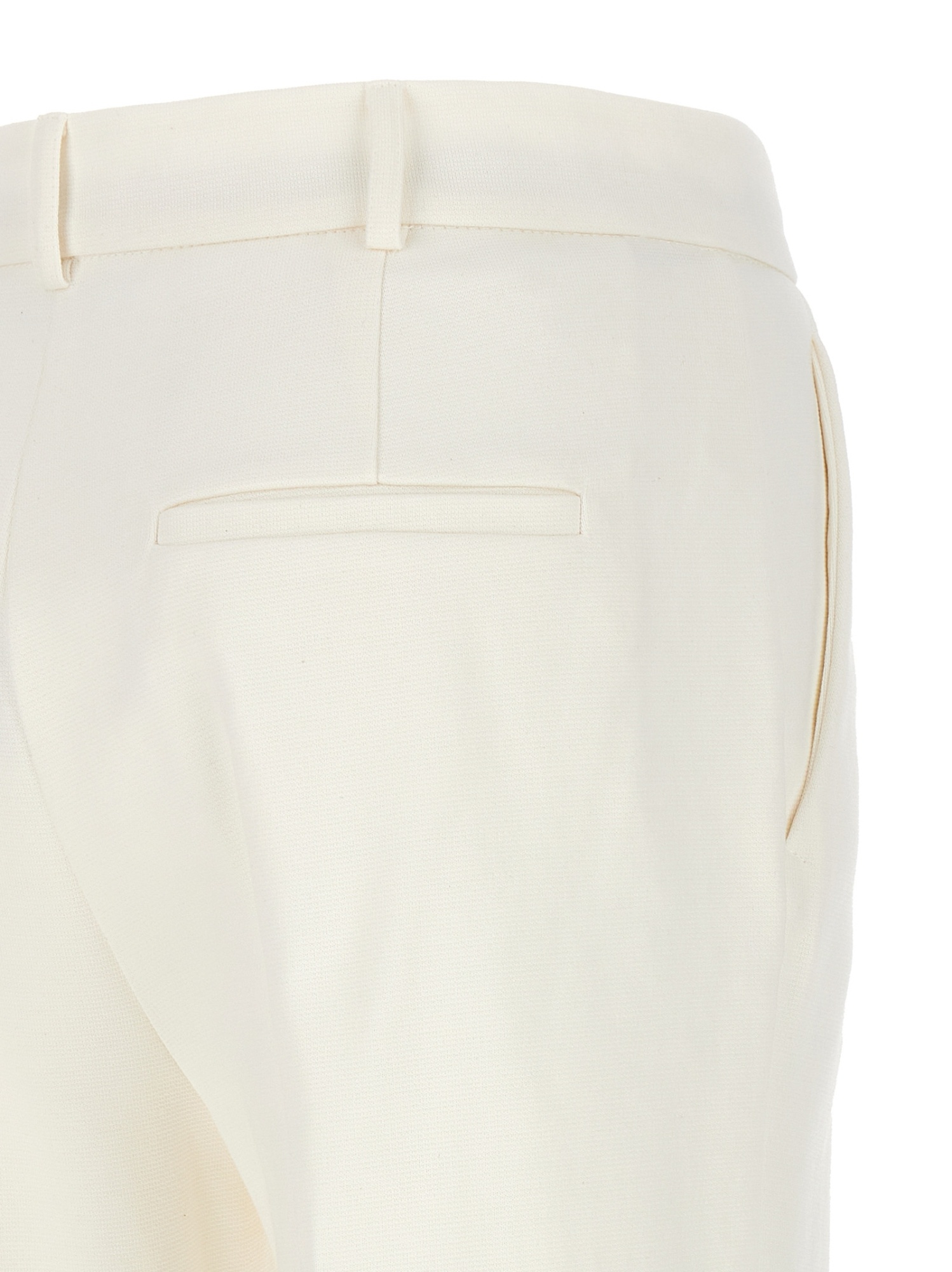 Shop Sportmax Compact Knitted Pants In White
