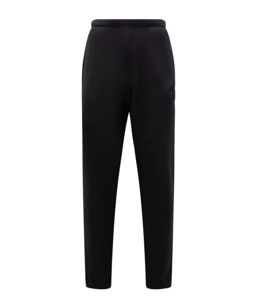 Moncler Logo Sticker Sweatpants In Black
