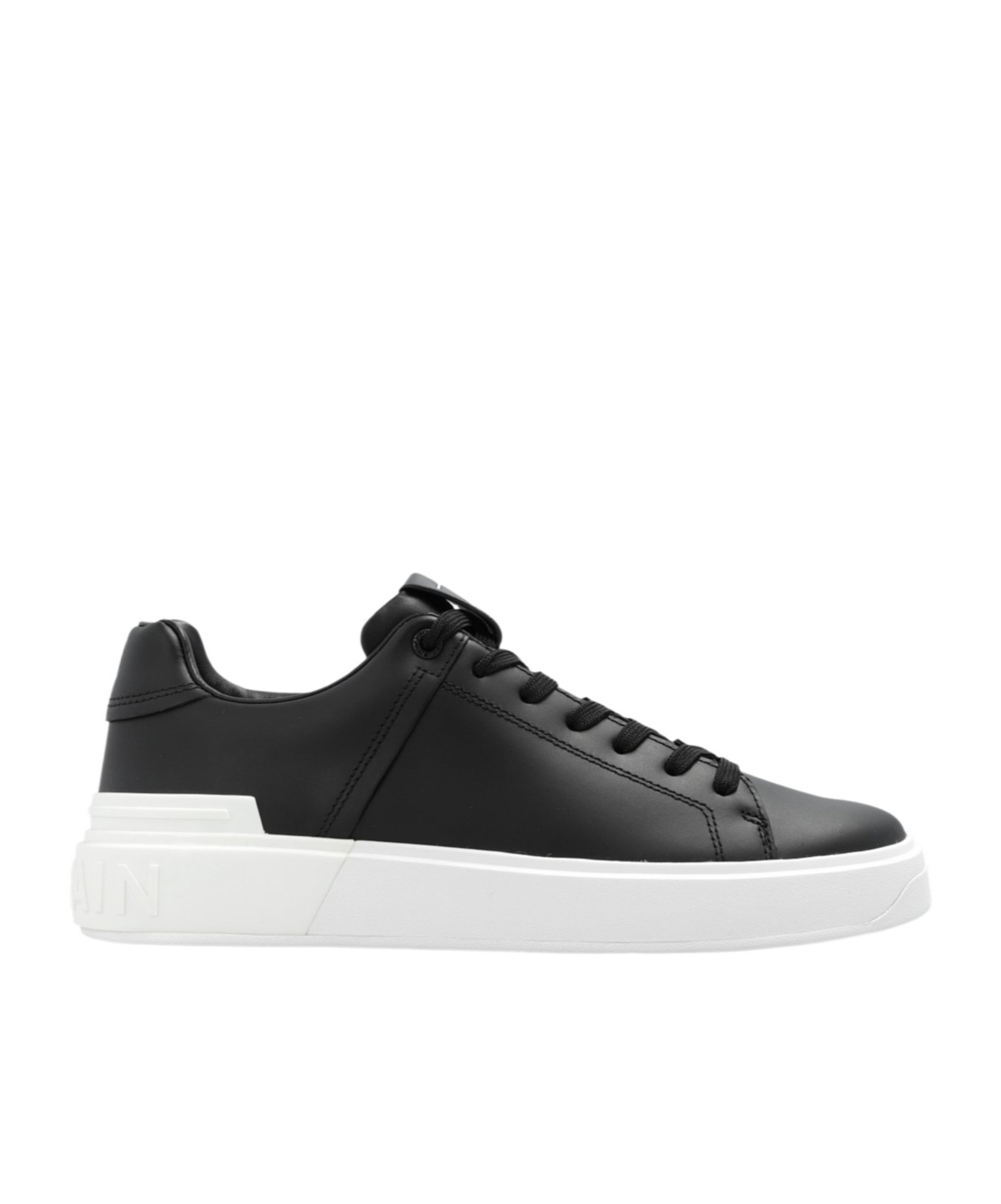 Balmain B Court Sneakers In Black Calfskin In Black