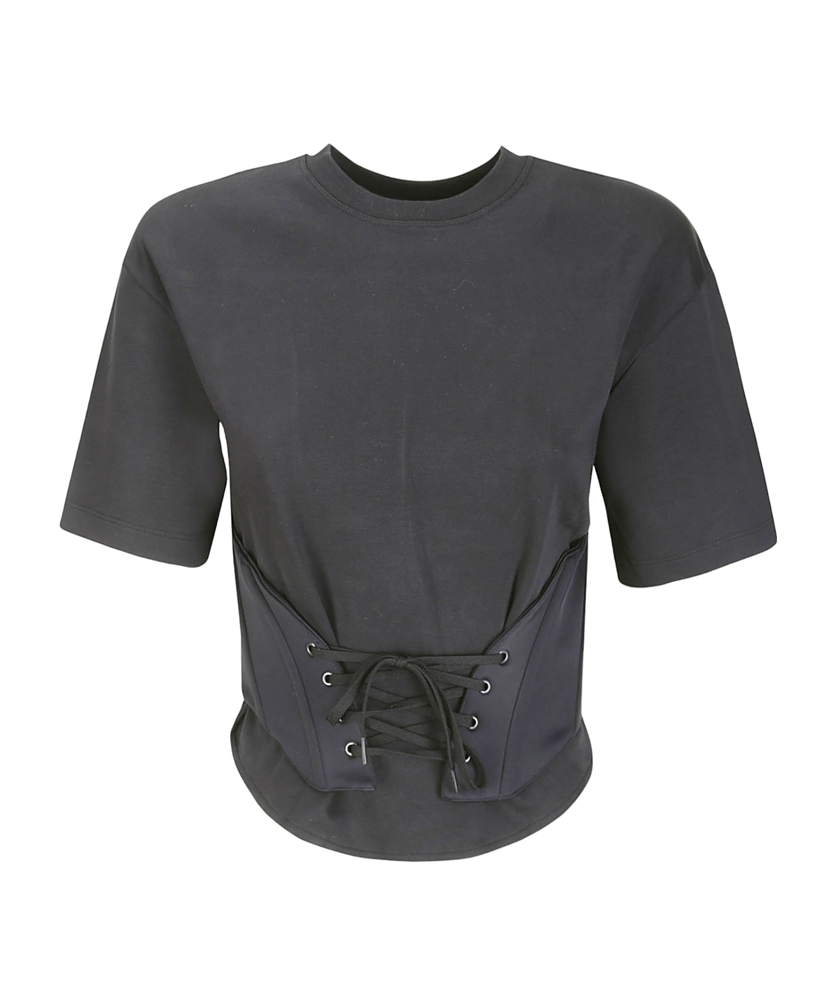 MUGLER MUGLER LACE-UP CORSETED T-SHIRT