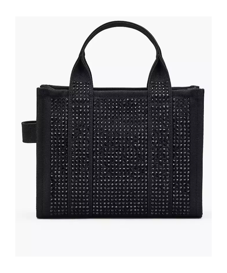 Marc Jacobs The Small Tote In Canvas With Applied Crystals In Black