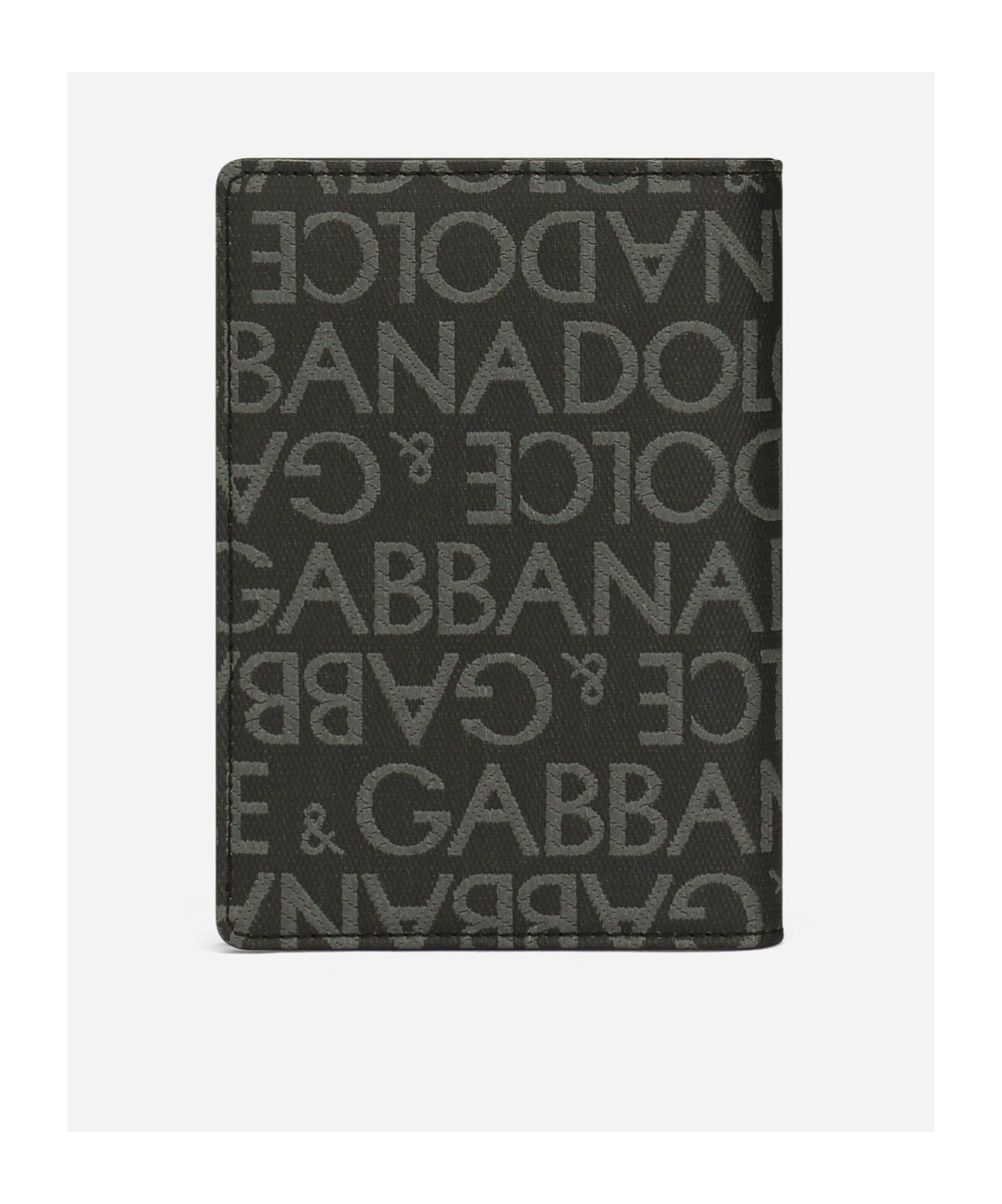 Dolce & Gabbana Coated Jacquard Bifold Card Holder In Black