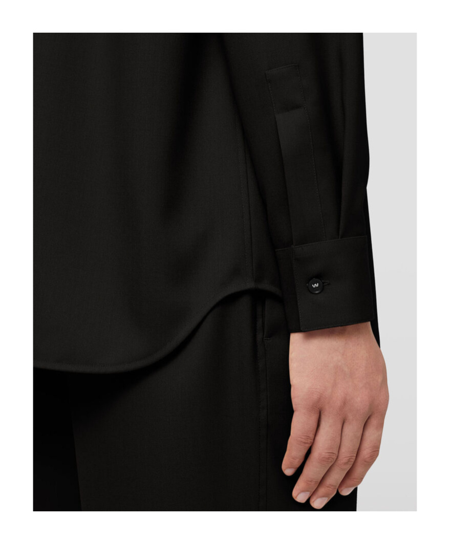 Jil Sander Chest-pockets Wool Shirt In Black