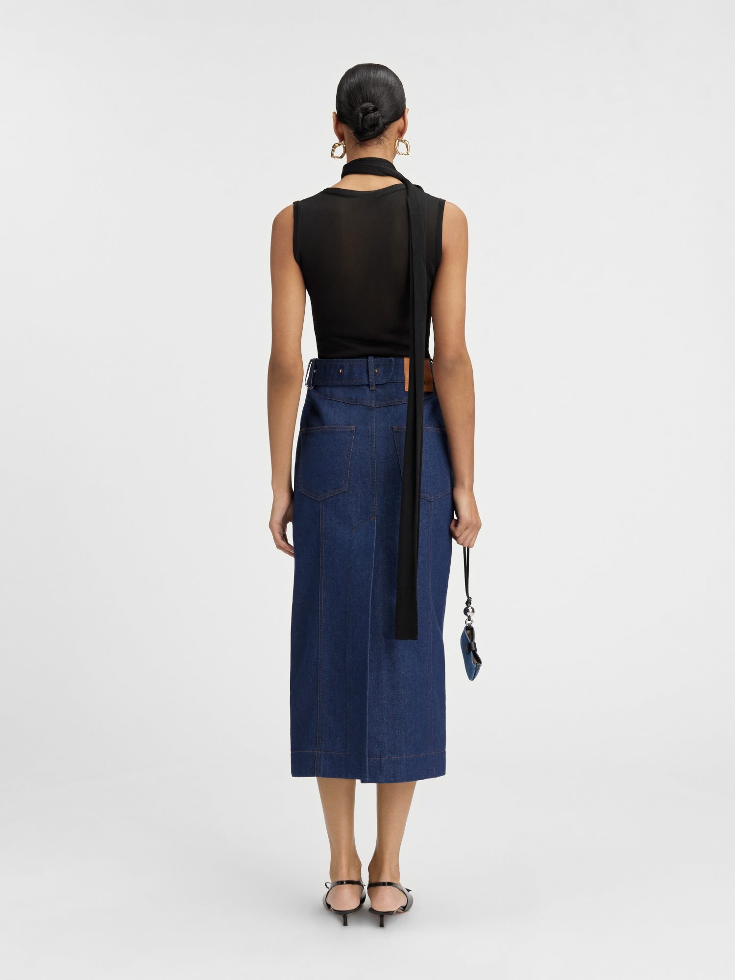 Jacquemus Logo Pencil Skirt In Blue