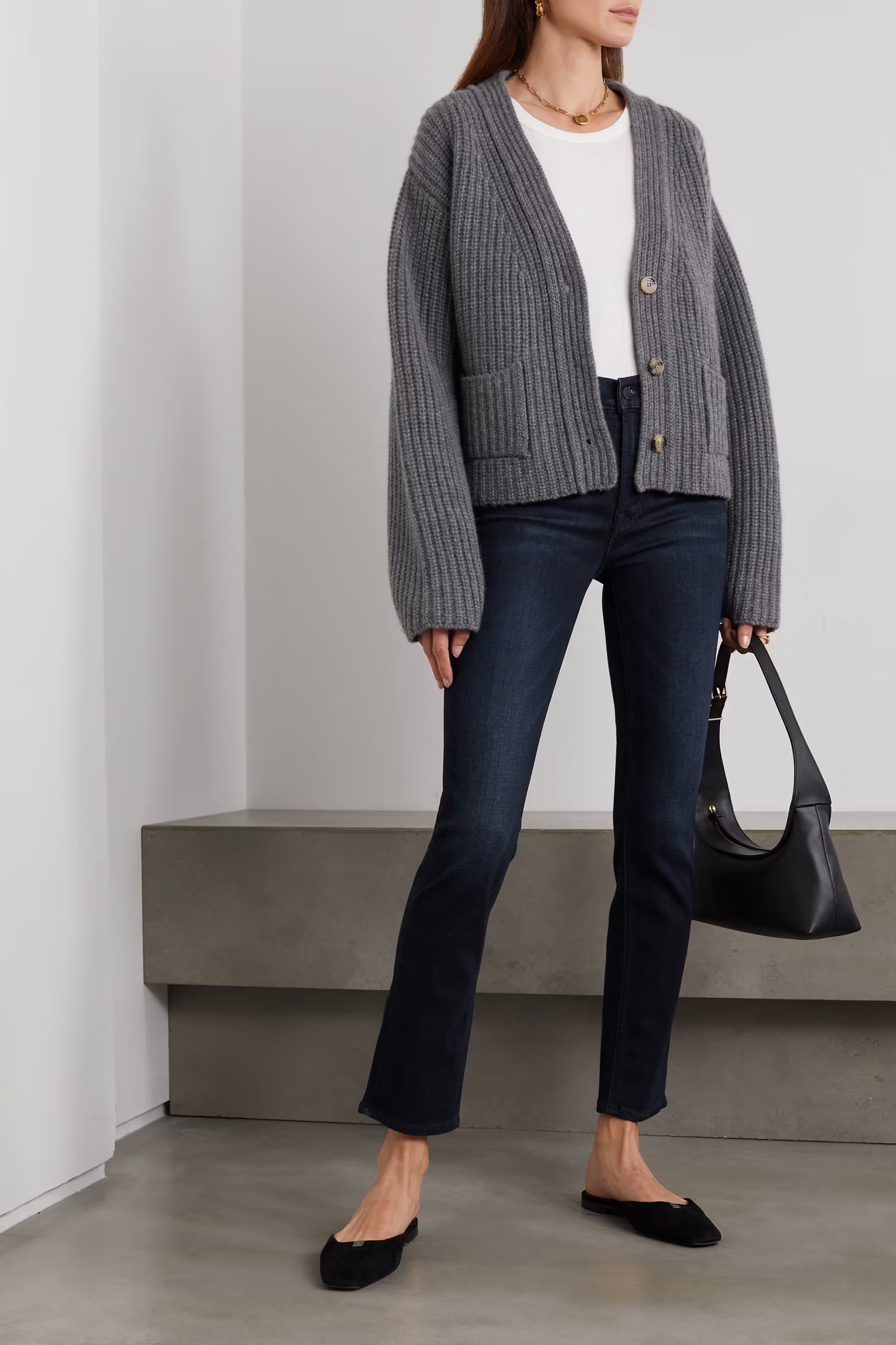 Mother The Dazzler Middle Waist Straight Tube Jeans In Black