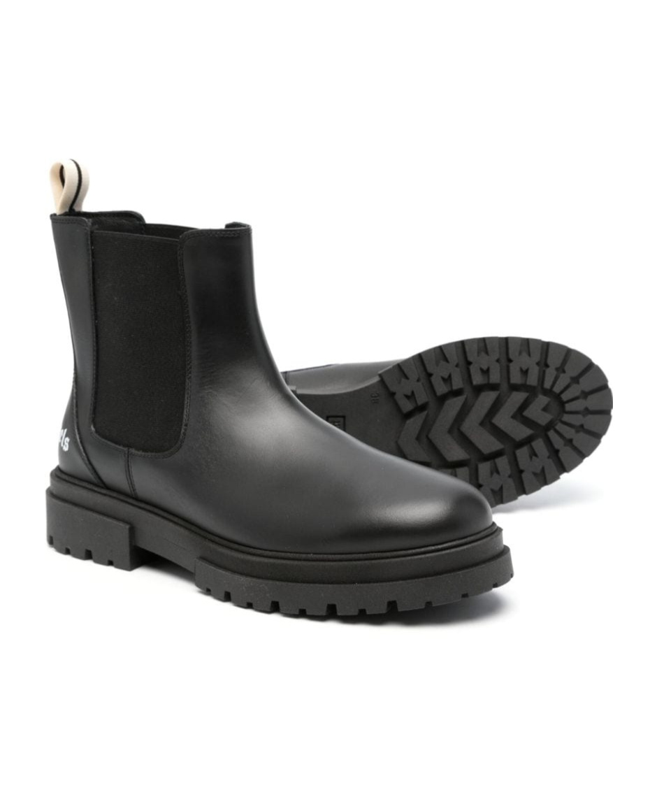 Palm Angels Leather Chelsea Boots In Black