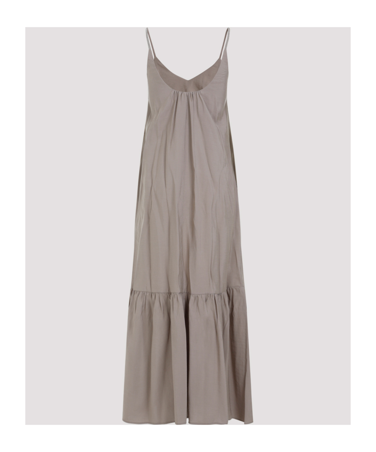 Peserico Habotai Ruffled Modal Maxi Dress