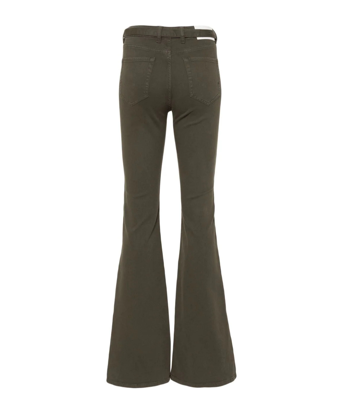 Pinko Love Bird Buckle Wide-leg Jeans In Green