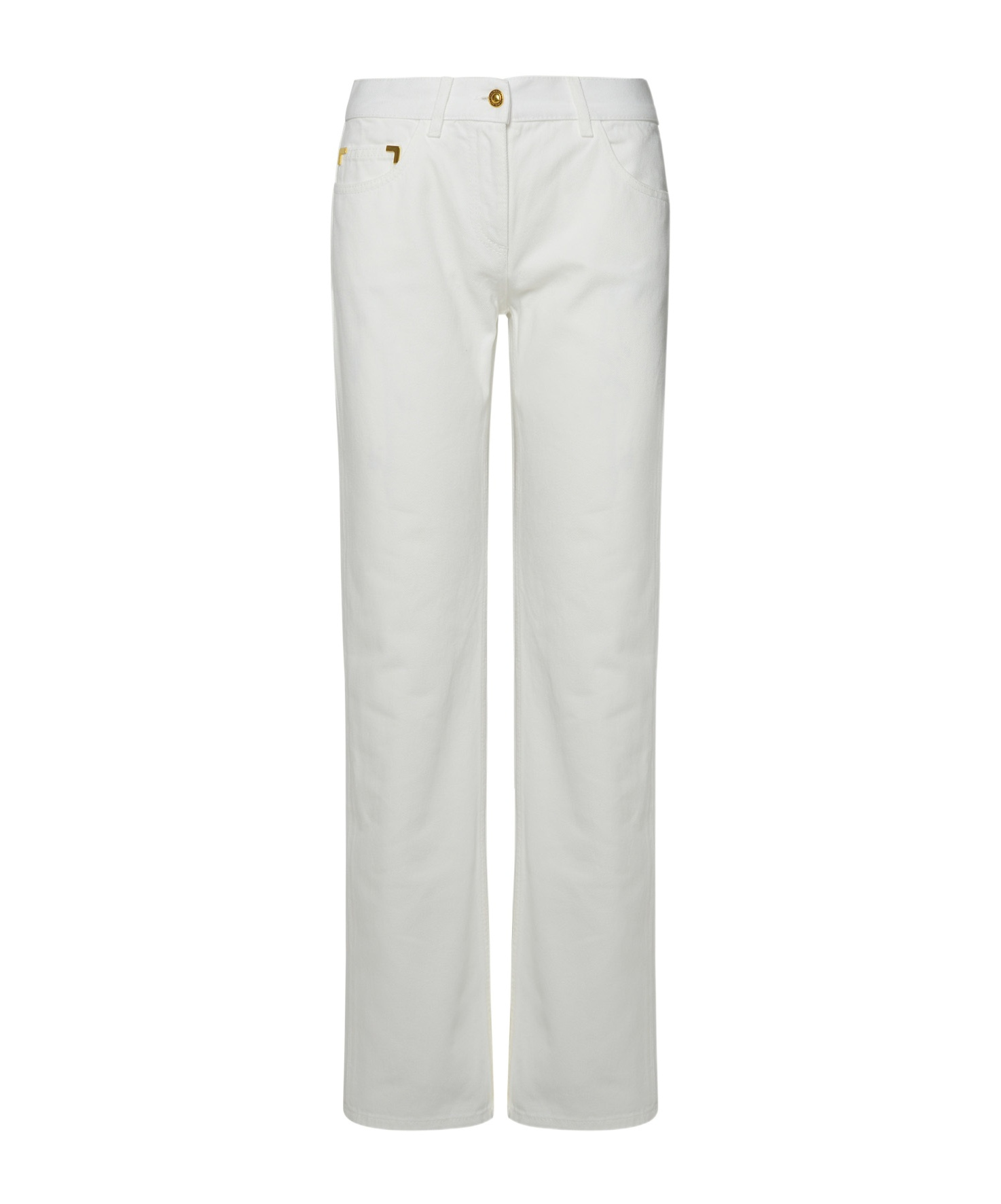 Palm Angels Logo Logo Denim Trousers In White