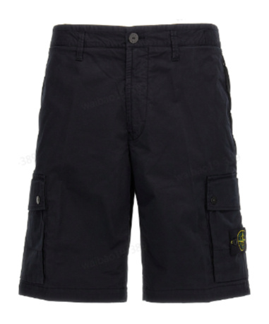 Stone Island Compass-badge Knee-length Cargo Shorts In Blue