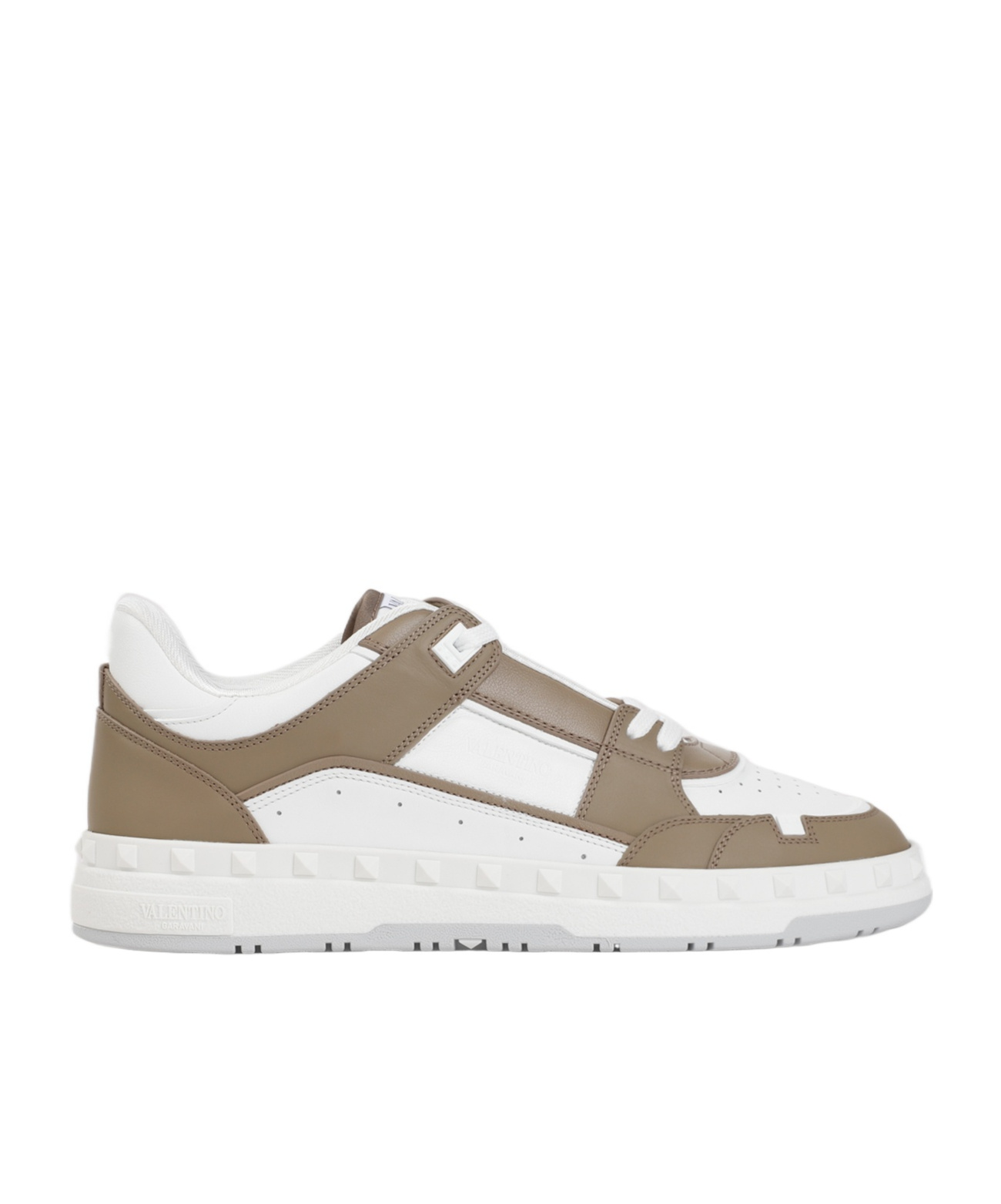 Valentino Freedots Leather Sneakers In White