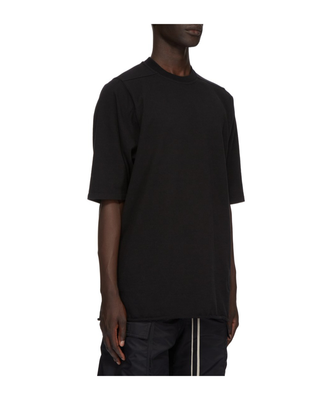 Rick Owens Drkshdw Drkshdw By Rick Owens Oversized Cotton T-shirt With Geometric Design And Relaxed Fit In Black