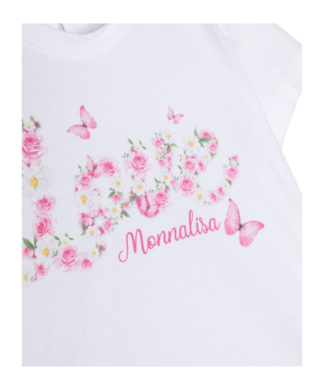 Monnalisa St. Love Rose-print Cotton T-shirt In White