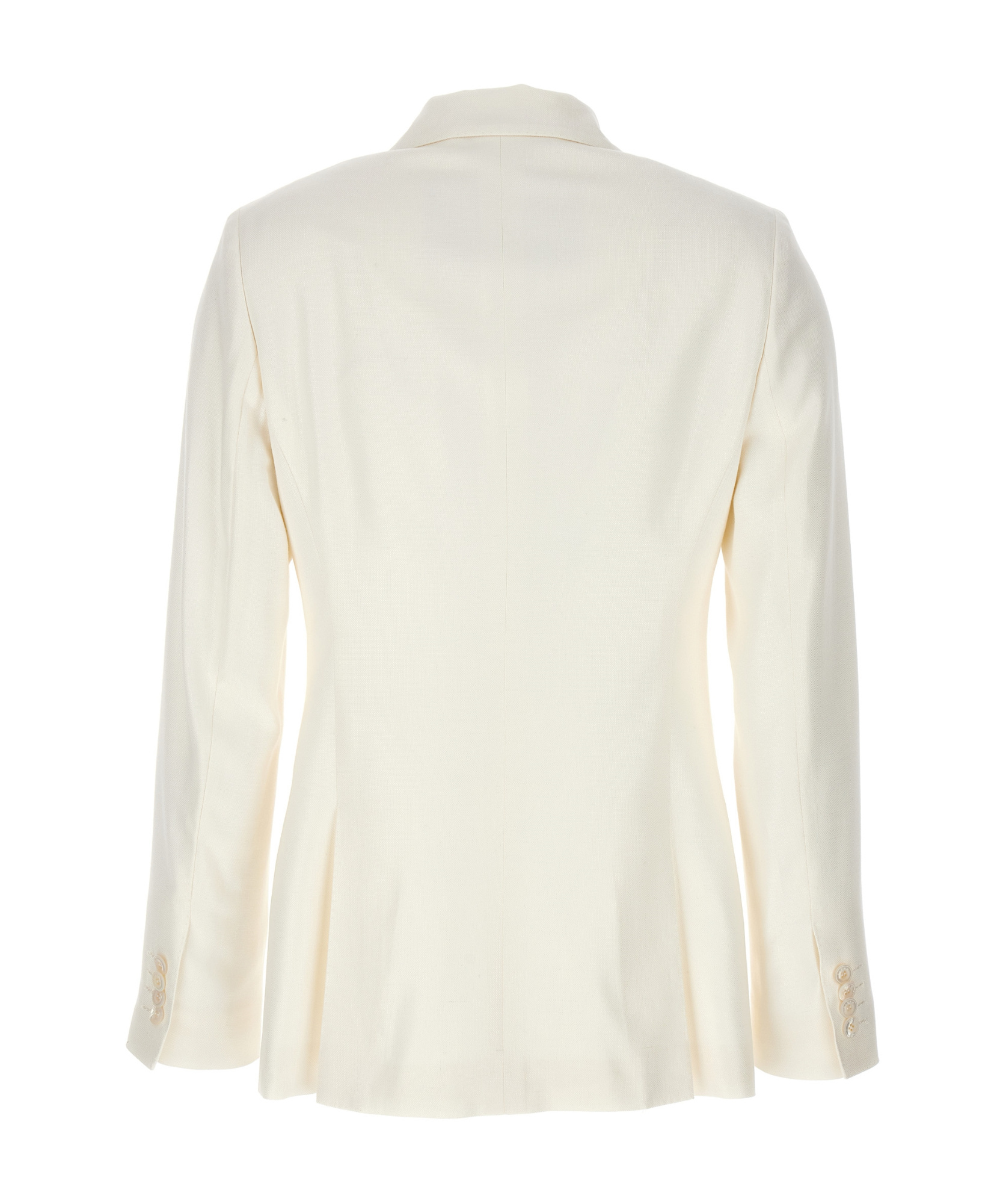 Kiton Double-breasted Blazer With Front Pockets And Back Vent In White