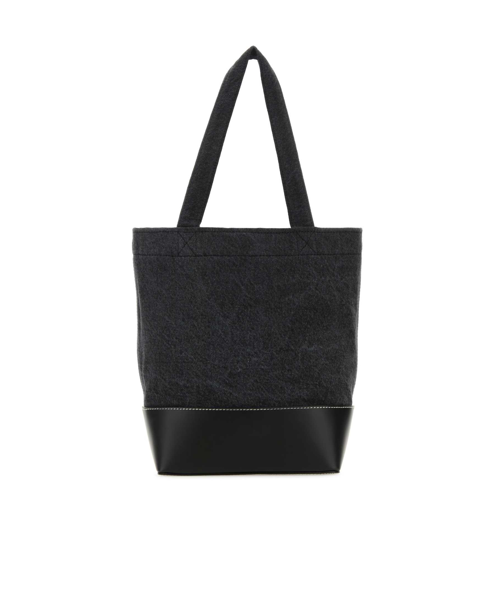 Apc Tote Ninon Small Leather Shopping Bag In Black