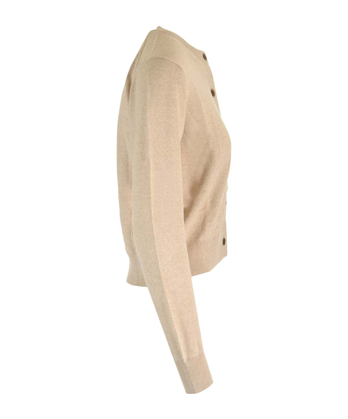 Shop Maison Kitsuné Bold Fox Head Wool Cardigan In Nude