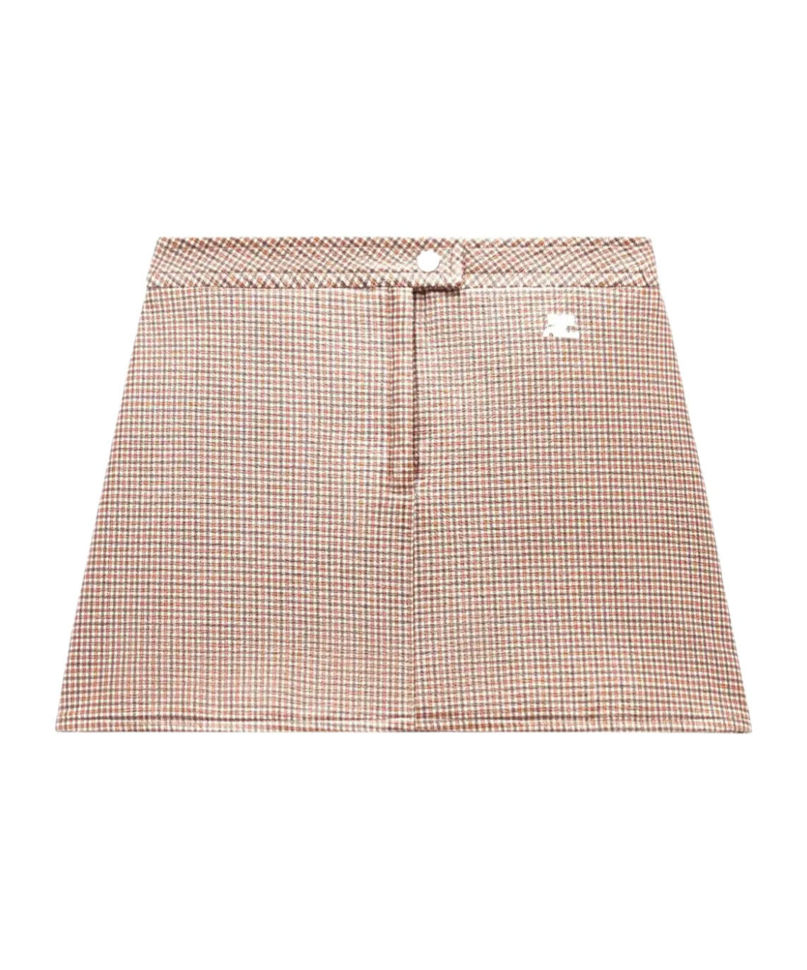 Courrèges Brown Re-edition Checked Mini Skirt In Nude