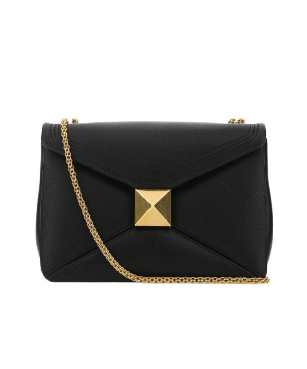 Shop Valentino Rockstud Quilted Shoulder Bag In Black