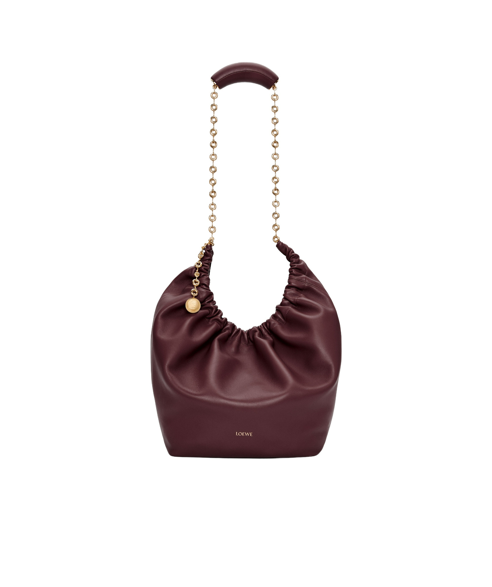 Loewe Hammock Drawstring Small Leather Shoulder Bag In Red
