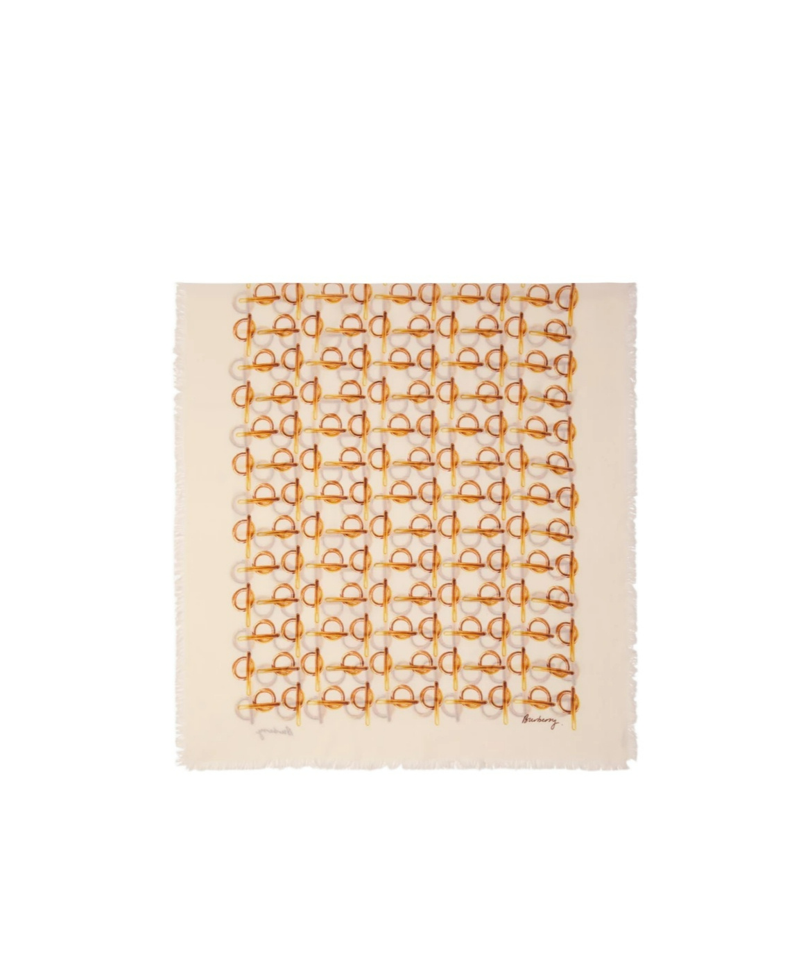 Burberry B-print Wool Scarf In Nude