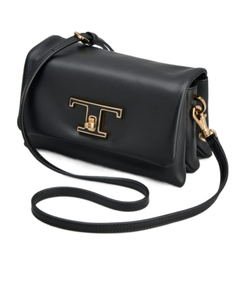 Tod's T Timeless Leather Shoulder Bag In Black