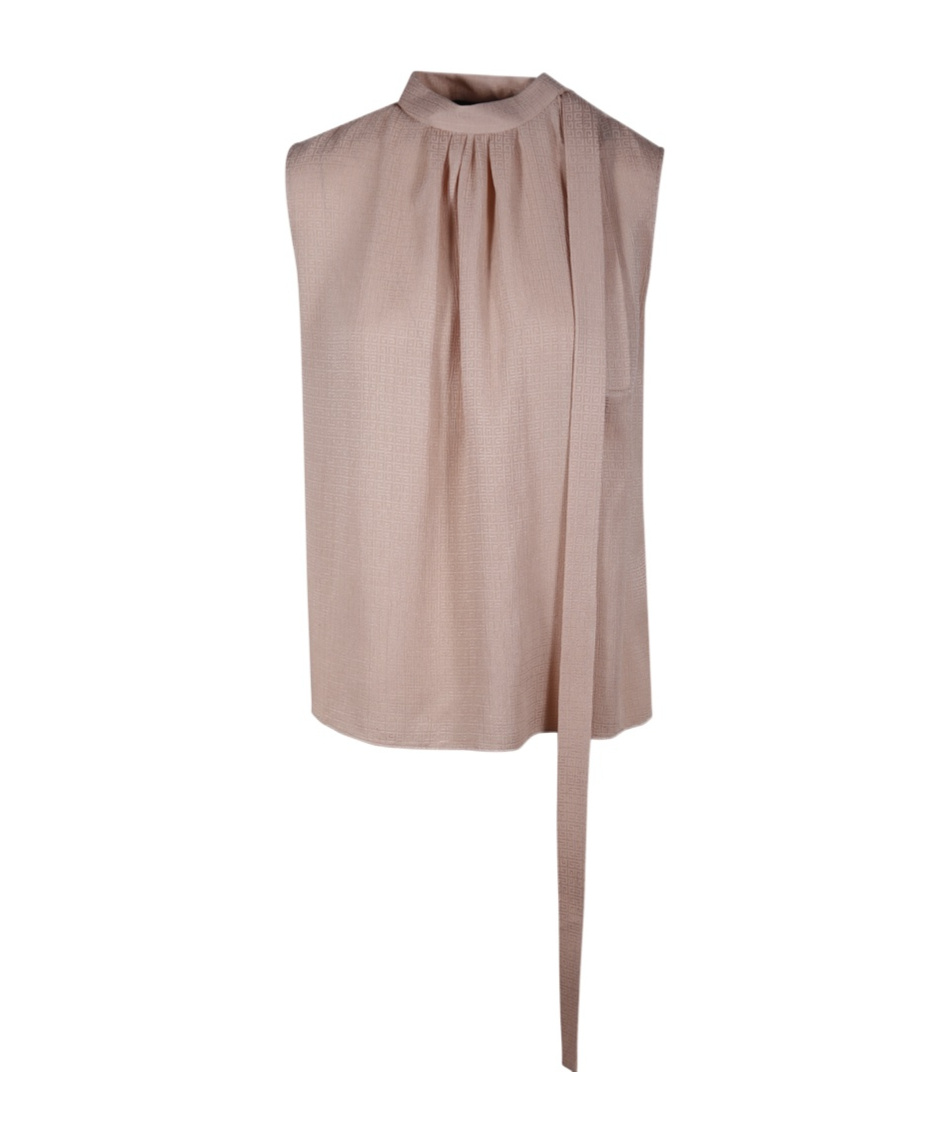 Givenchy Mock-neck Silk Blouse In Nude