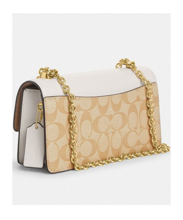 Coach Logo Letter Shoulder Bag In Nude