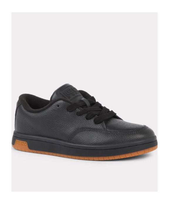 Kenzo Men's Dome Grained Leather Low-top Sneakers In Black