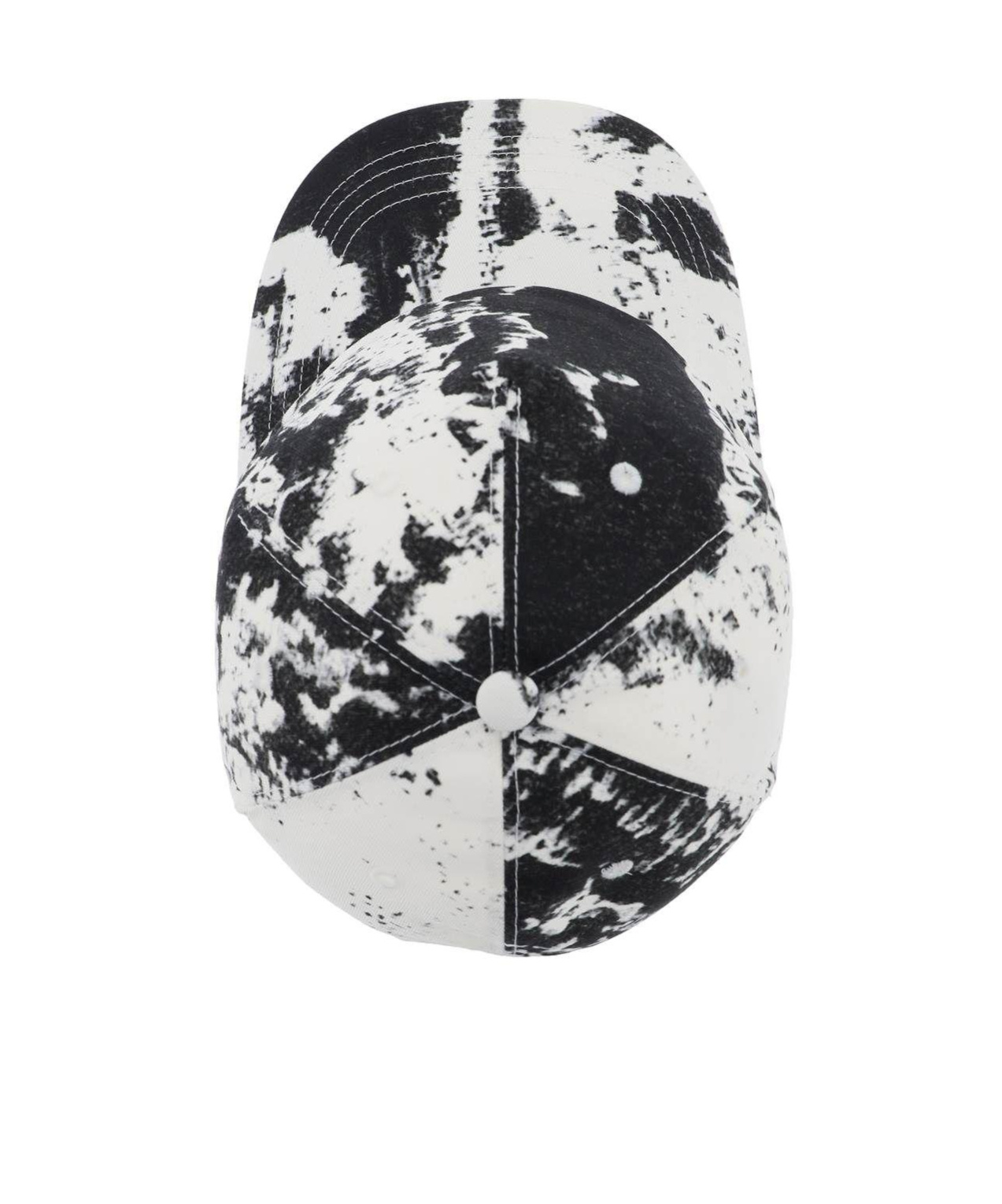 Alexander Mcqueen Printed Cap With Curved Brim And Eyelets In White
