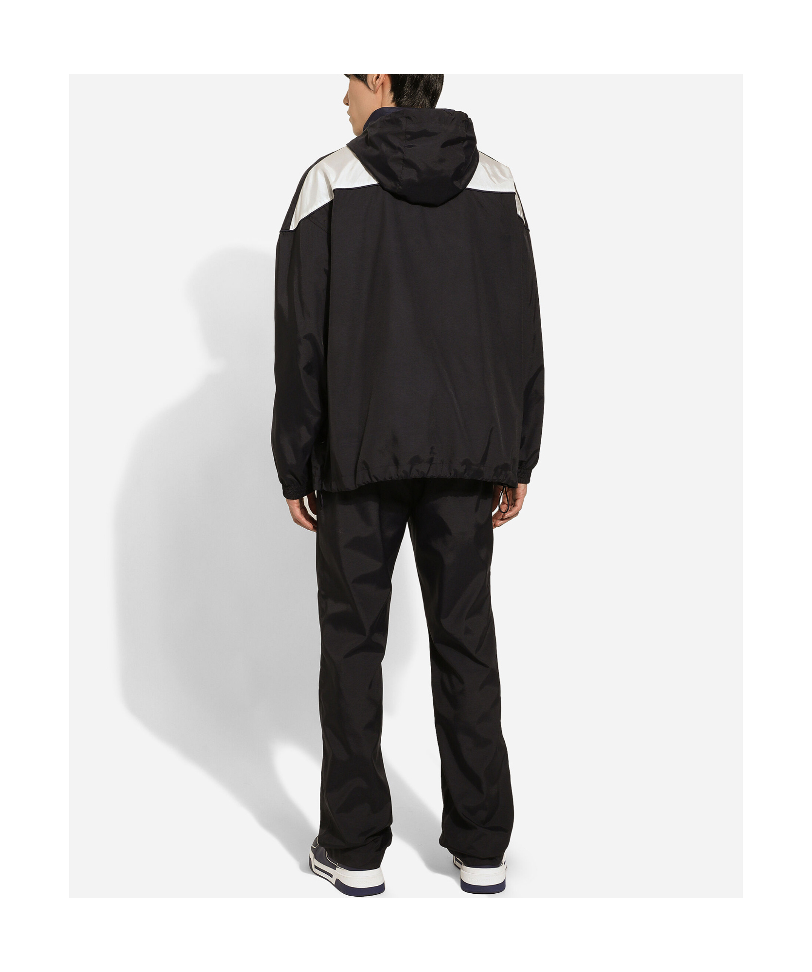 Dolce & Gabbana Technical Fabric Jacket With Logo Print In Black