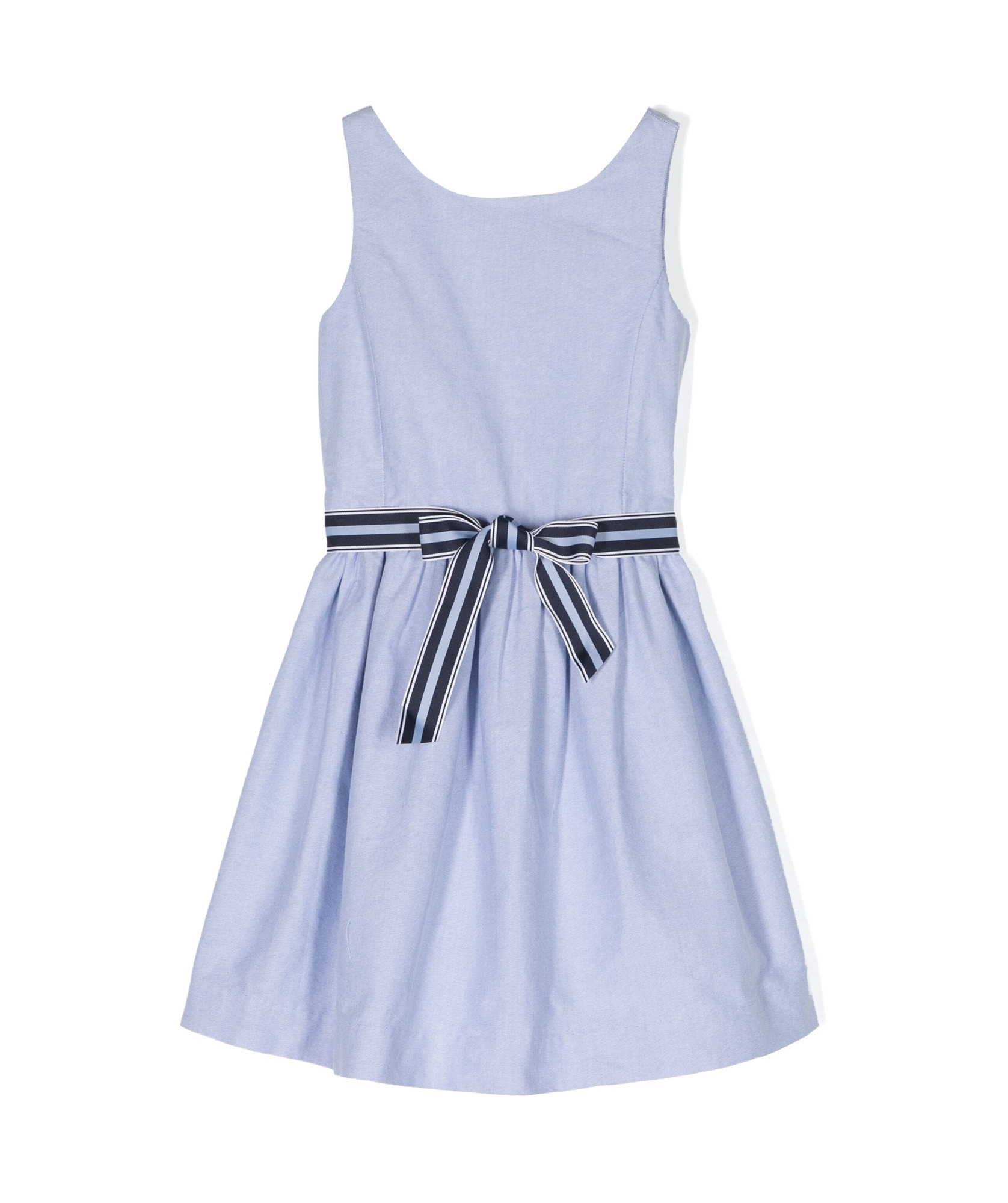 Polo Ralph Lauren Sleeveless Belted Chambray Dress In Purple
