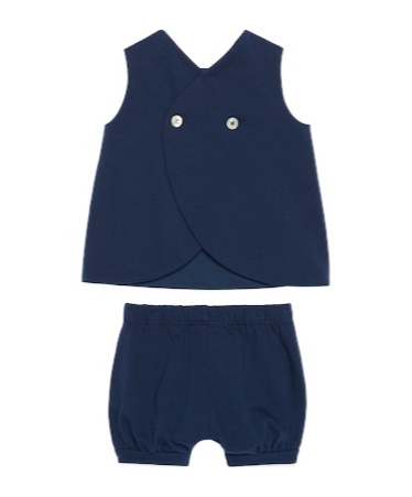 Gucci Web-stripe Vest And Shorts Set In Blue