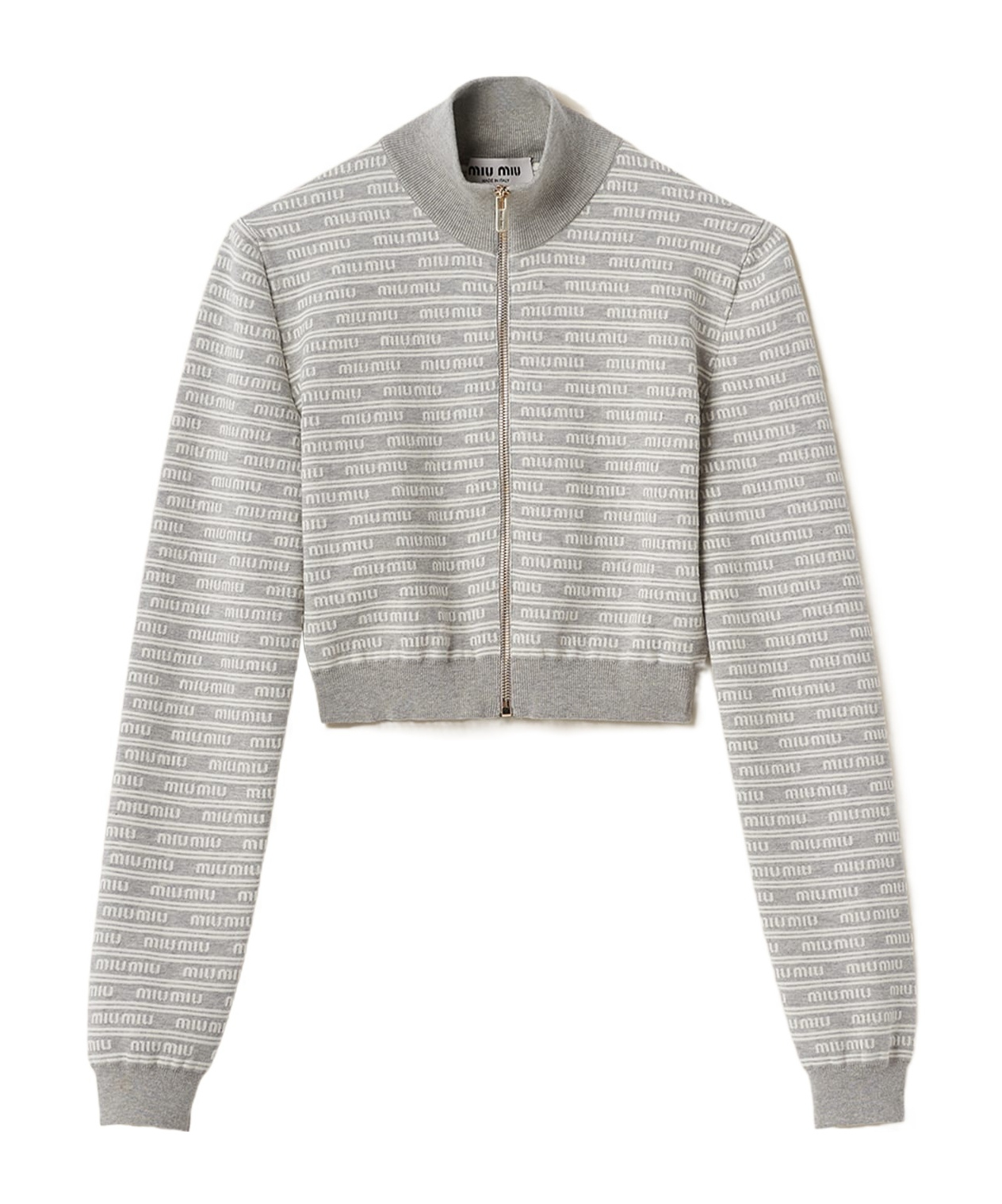 Miu Miu Full Body Logo Sweater In Gray