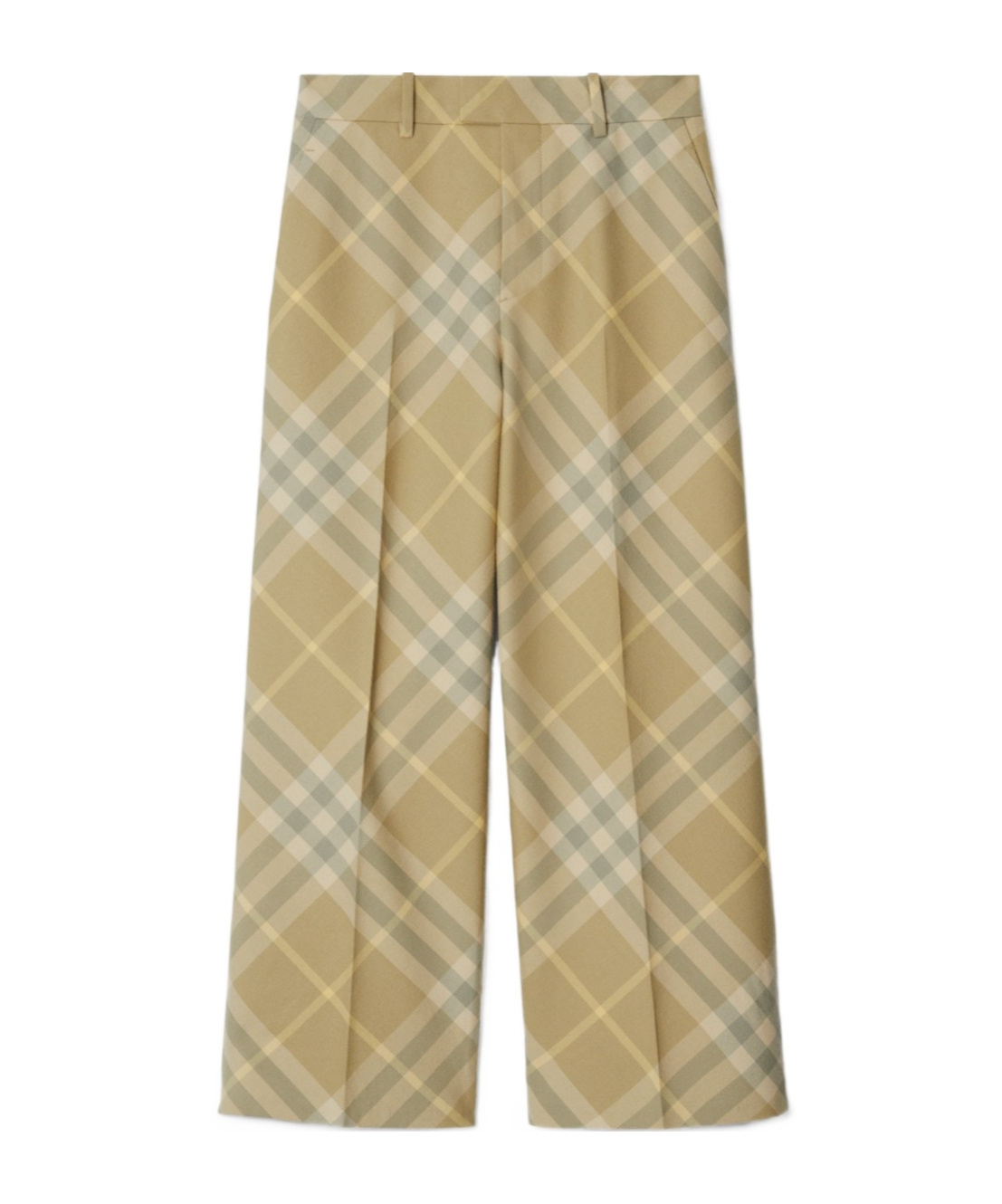 BURBERRY CHECK-PRINT TAILORED WOOL TROUSERS 