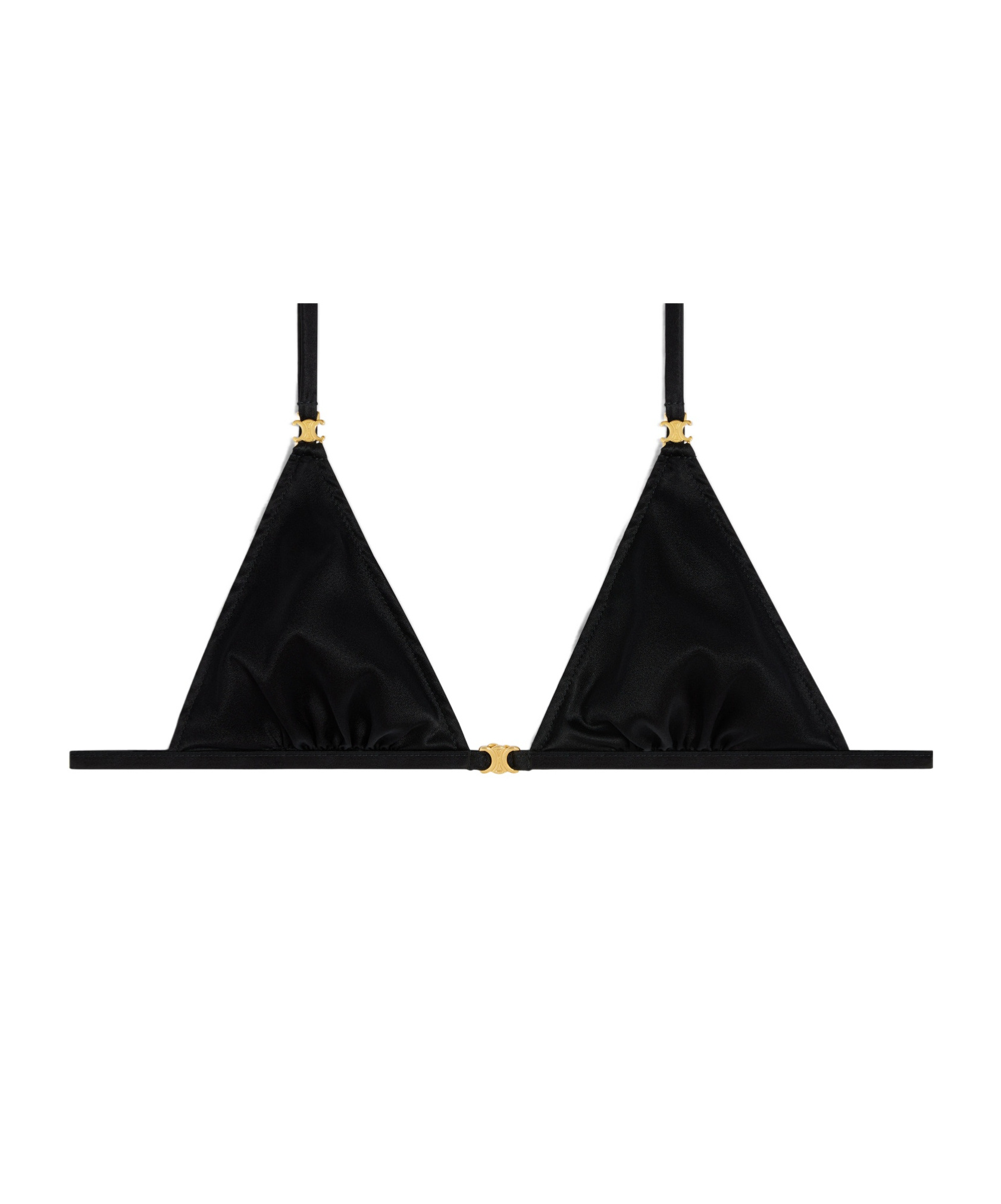 Celine Triomphe Triangle Top In Matte Jersey In Black