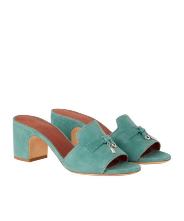 Loro Piana Suede Open-toed High-heeled Sandals In Multicolor