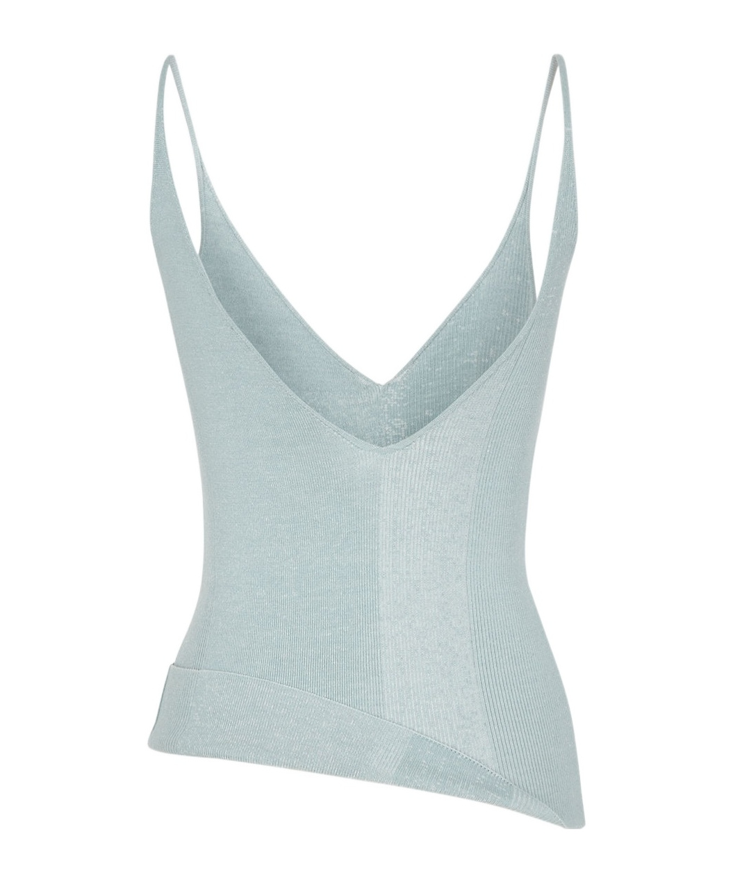 Fendi V-neck Ribbed Tank Top In Green